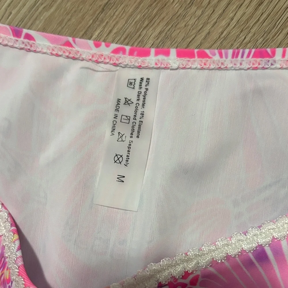 SHEIN Vibrant Pink and White Bikini Set - Picture 4 of 5